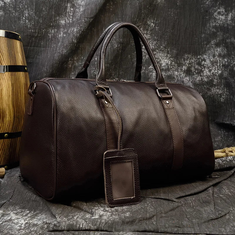 Sophistication in Travel: Newsbirds Luxury Genuine Leather Travel Bag