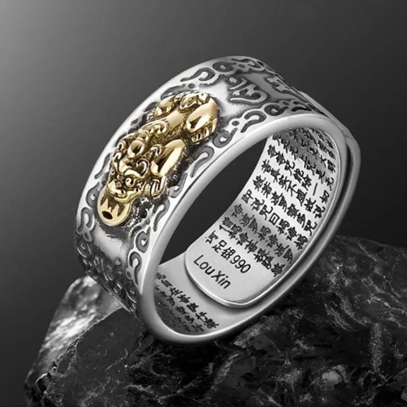 Buddhist Jewelry - Exquisite Pixiu Feng Shui Amulet Ring