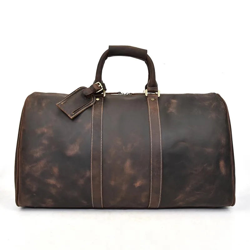Newsbirds Vintage Genuine Leather Travel Bag - Big Weekend Duffle