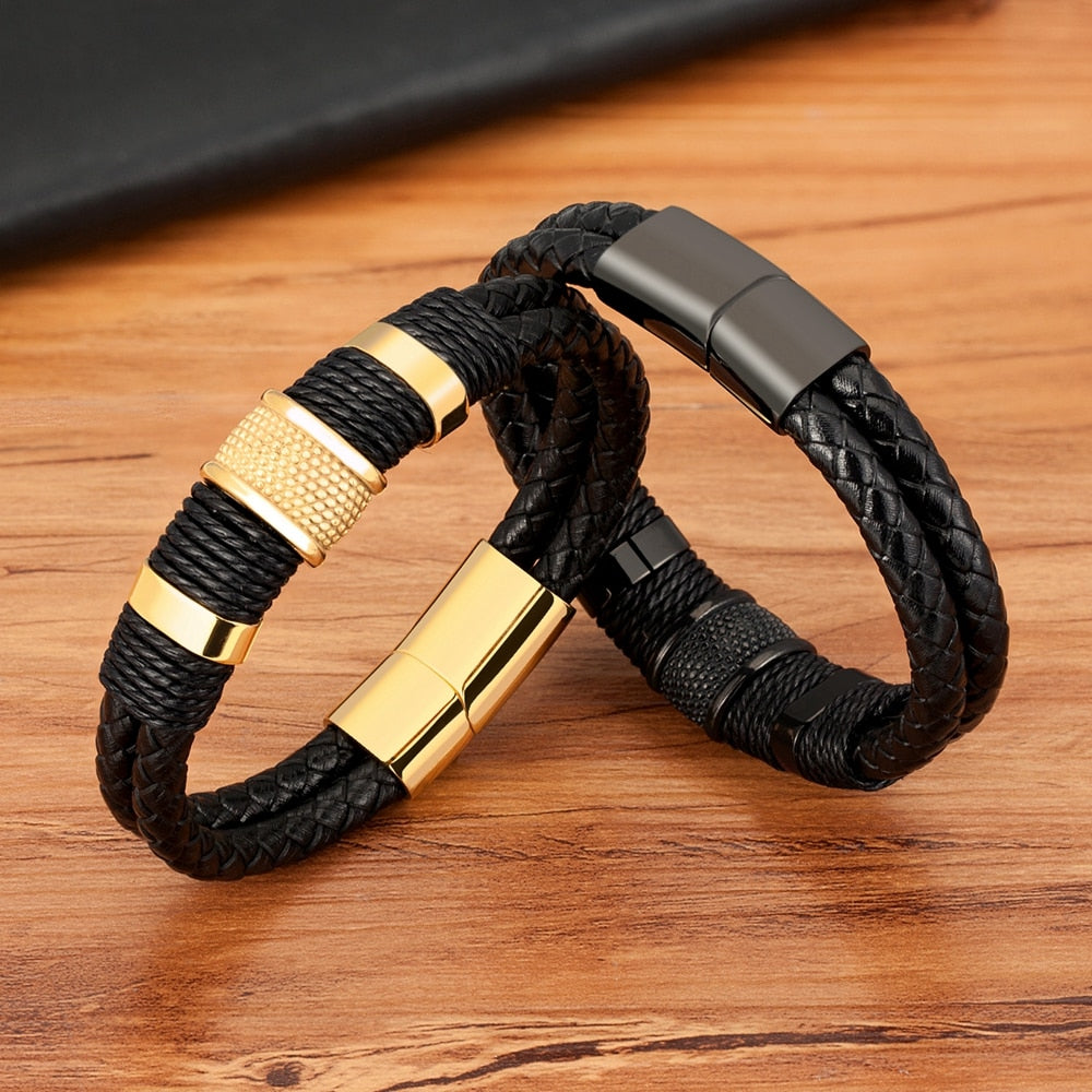 Woven Leather Rope Wrap Leather Bracelet