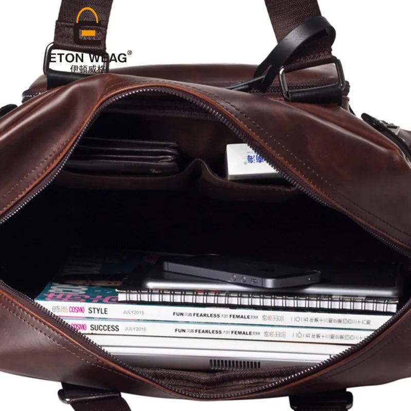 Men's Casual Leather Laptop Bag - Stylish and Functional