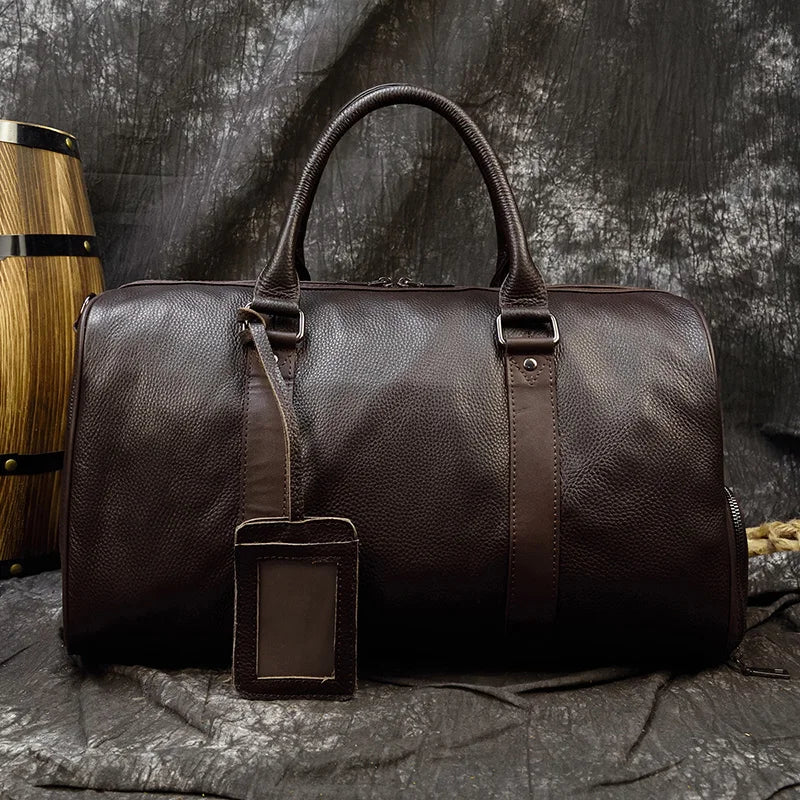 Sophistication in Travel: Newsbirds Luxury Genuine Leather Travel Bag