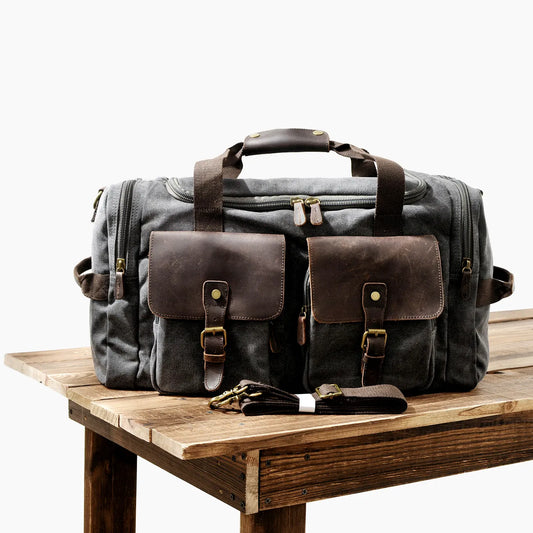 Muchuan Canvas Leather Travel Bag - Stylish and Functional Travel Companion
