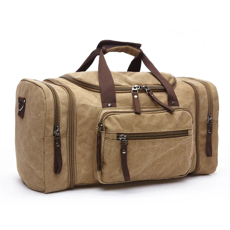 Dida Bear's Large Canvas Travel Duffle Bag