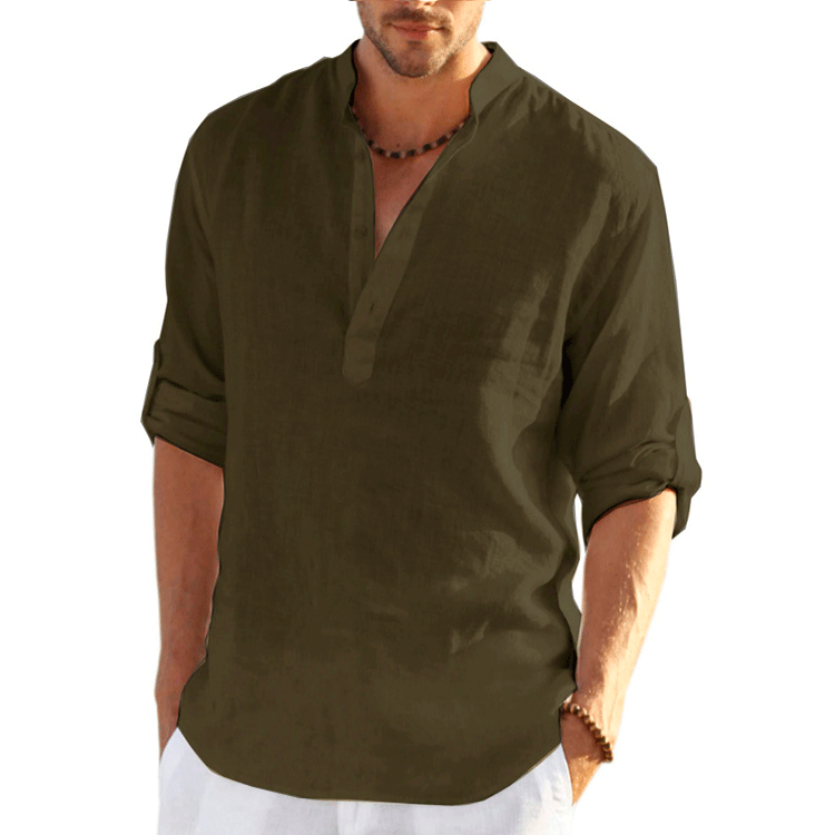 Men's Linen Long Sleeve Shirt Loosefit