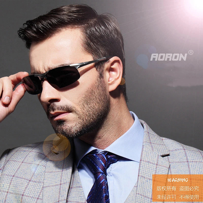 AORON Polarized Sunglasses - Aluminum Magnesium Frame, UV400 Anti-Glare