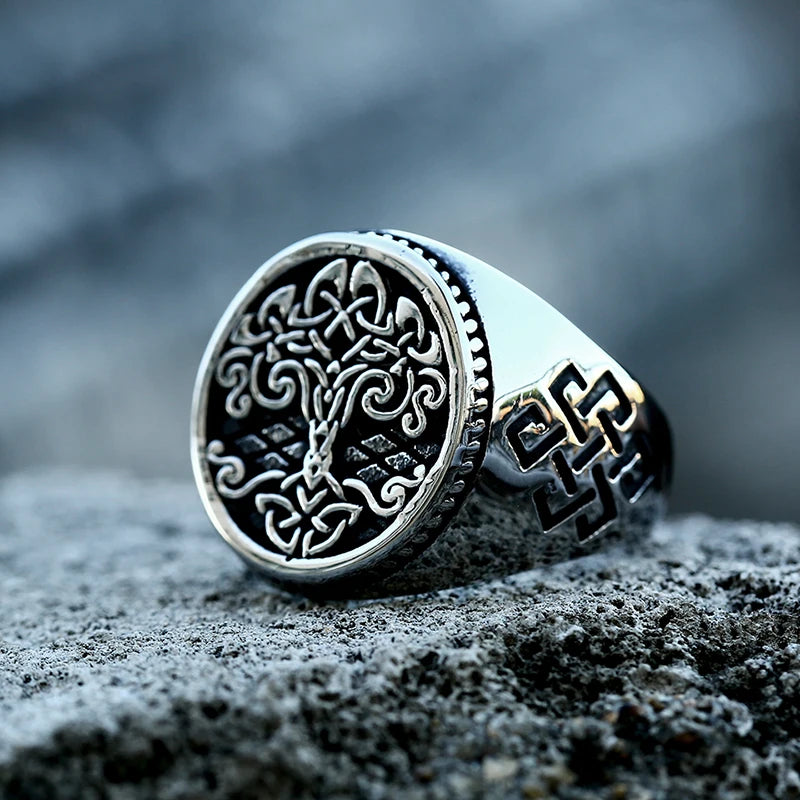 Beier Stainless Steel Viking Amulet Tree Of Life Ring