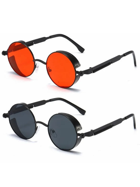 Heevoo's Metal Steampunk Sunglasses - Vintage Round Glasses