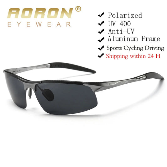 AORON Polarized Sunglasses - Aluminum Magnesium Frame, UV400 Anti-Glare