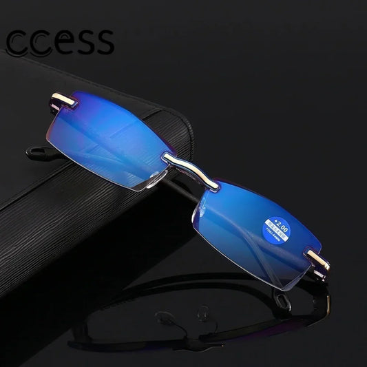 MDOD Frameless Reading Glasses - Anti Blue Light Computer Eyeglasses
